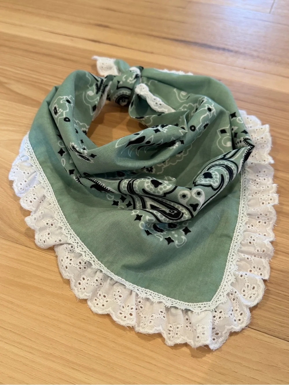 Lace Bandana Hair Scarf Handmade